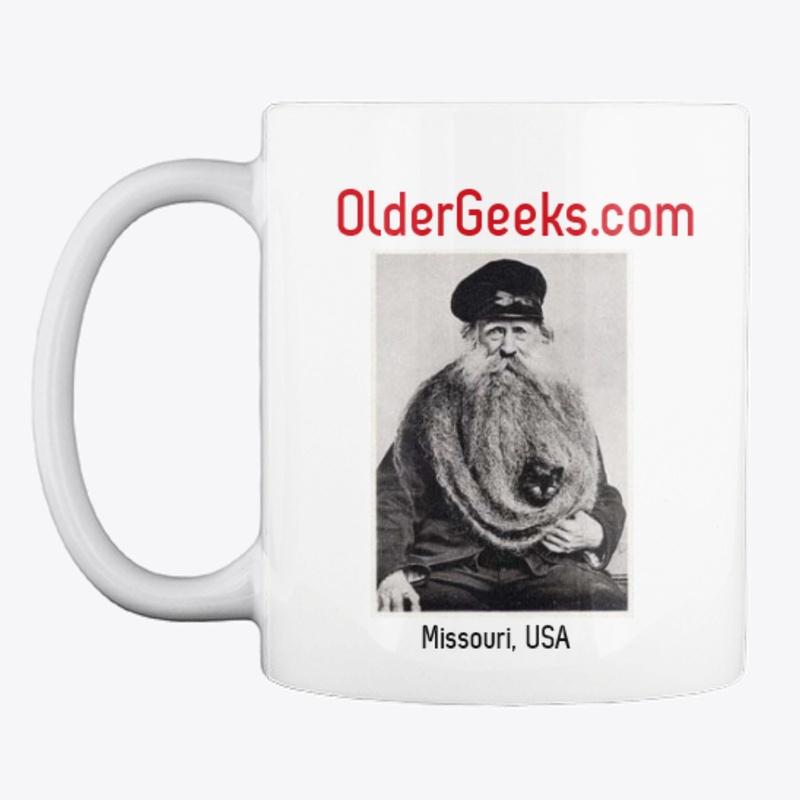 OlderGeeks.com Old Man and Cat Mug